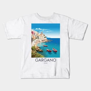 A Pop Art Travel Print of Gargano - Italy Kids T-Shirt